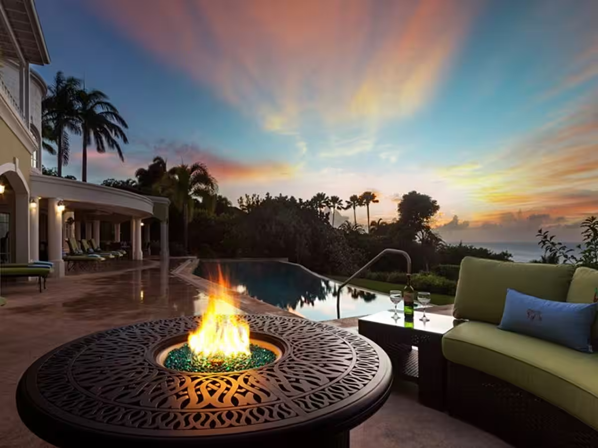 Sunset view from the villa